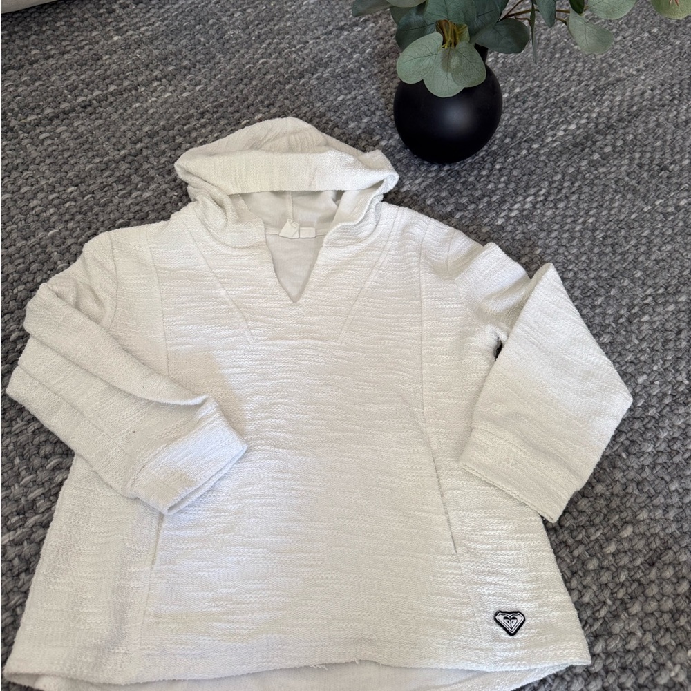 Roxy White  Size XL Basic Long Sleeve Pullover Girls Hoodie